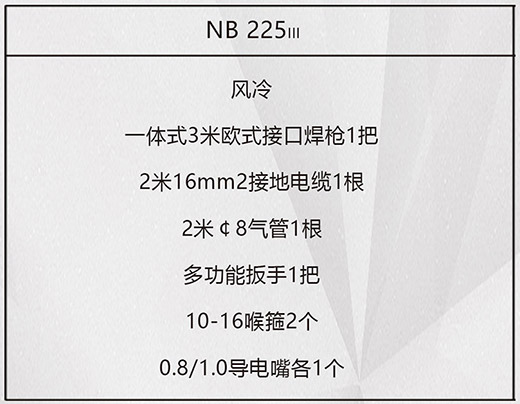 俄罗斯专享会294NB 225???气保焊机标配附件